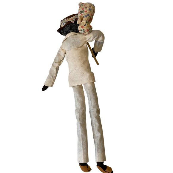 Vintage Handmade Curacao Black Dolls Cloth Folk Couple Floral Outfits Poseable - Picture 15 of 16